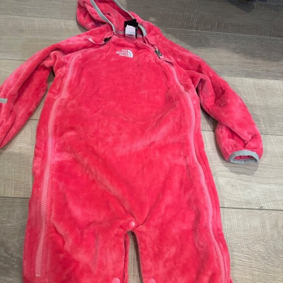 THE NORTH FACE INFANT 18-24 MONTH PINK FLEECE ZIP UP BODY SUIT - Picture 3 of 8